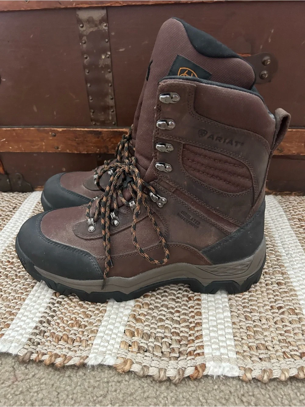 Ariat Brown and Black Men’s Waterproof Hiking Boots